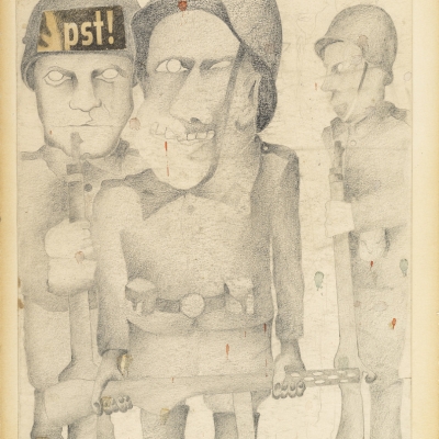 "Untitled", from the series: "Drawings from Podolia", 1940s, drawing, from the collection of the Muzeum Sztuki, Łódź