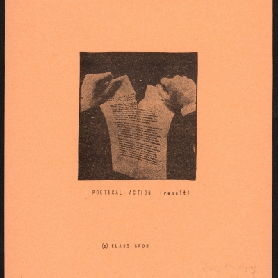 Klaus Groh, Poetical Action (result), From the Andrzej Partum Archive, (vol. 211), Muzeum Sztuki, Lodz. 