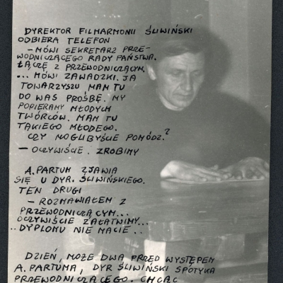 Jacek Kryszkowski, I undertook the reconstruction of Andrzej Partum's the most outstanding work, 1980, (vol. 307), Muzeum Sztuki, Lodz