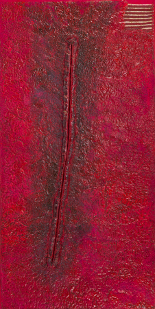 Teresa Tyszkiewicz, "Rouge 1",  1986-87, pins, paper, acrylic and oil on canvas, collection of Juliusz Windorbski, photo: Marcin Koniak/ Desa Unicum