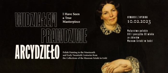 An image of a woman with her hands clasped, next to her is the inscription "I Have Seen a True Masterpiece"