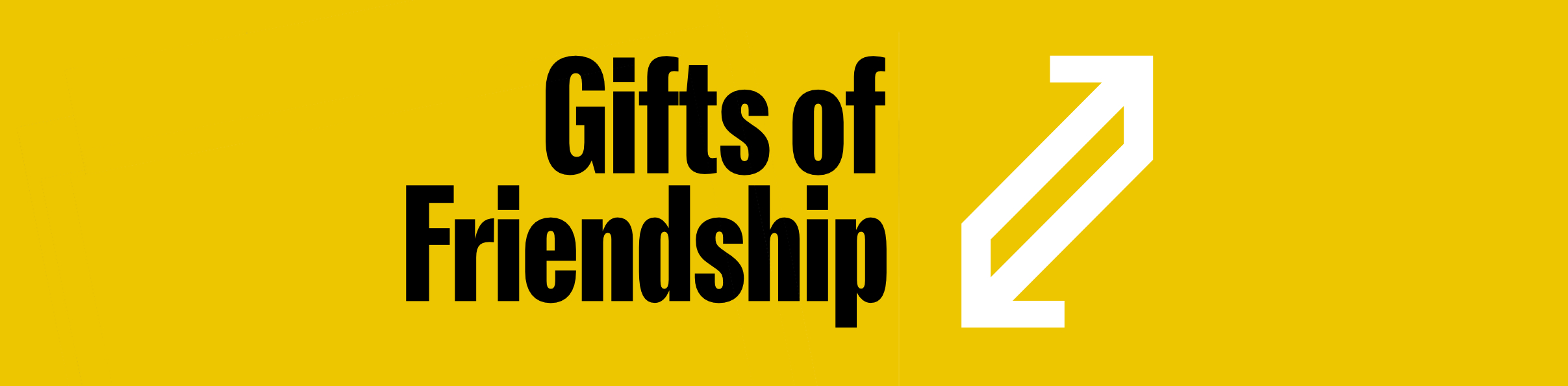 Grafika odnosząca do angielskiej wersji ankiety po obejrzeniu wystawy "Dary przyjaźni". Graphic for the English version of the post-visit survey for the exhibition "Gifts of Friendship".