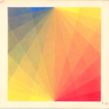 Z. Waldheims, "Drawing No 222", 1969, pencils, paper, 60 × 60 cm, courtesy of the artist, collection of the Latvian National Museum of Art