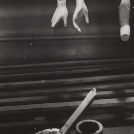 Jan Kosidowski, "Mannequin factory", 1966-1967, black-and-white photograph, from the collection of Muzeum Sztuki in Łódź 