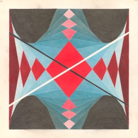 Z. Waldheims, "Drawing No 627", 1986, pencils, paper, 60 × 60 cm, courtesy of the artist, collection of the Latvian National Museum of Art