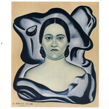 Reprodukcja obrazu Nadii Léger Autoportrait (Autoportret), 1941 na zaproszeniu z Muzeum Fernada Légera w Biot / Muzeum Literatury im. Adama Mickiewicza, Warszawa