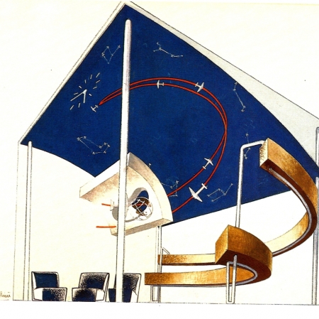 Enrico Prampolini, Plan instalacji architektonicznej na Triennale w Mediolanie, 1932–1933