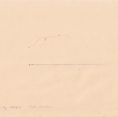 Nicola Durvasula, Bez tytułu (requiem dla muchy), akwarela, ołówek i mucha na papierze, 22.9 x 17 cm, 2015, dzięki uprzejmości artystki