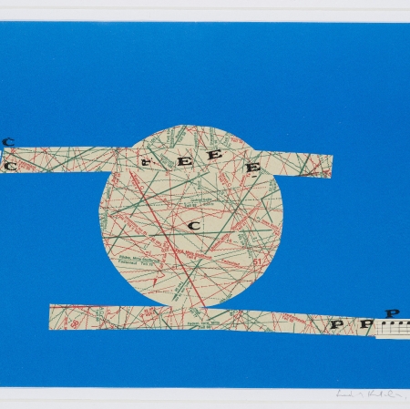Katalin Ladik, "Sunset", 1975, collage, paper, collection of Muzeum Sztuki, Łódź