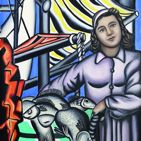 Nadia Petrova (Nadia Léger), Marchande de poissons (Sprzedawczyni ryb), 1950, olej, płótno, 130 x 96 cm / © Estate of Nadia Léger, Francja