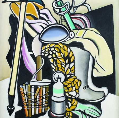 Nadia Petrova (Nadia Léger), Nature morte aux bottes (Martwa natura z butami), 1950, olej, płótno, 91 x 70 cm / © Estate of Nadia Léger, France