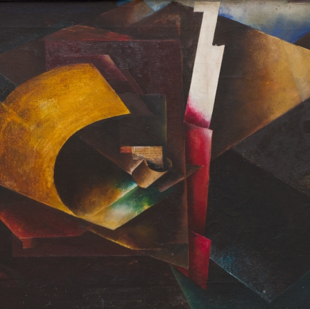 El Lissitzky, Kompozycja, 1918 – 1920, olej na płótnie, Narodowe Muzeum Sztuki Ukrainy, Kijów
