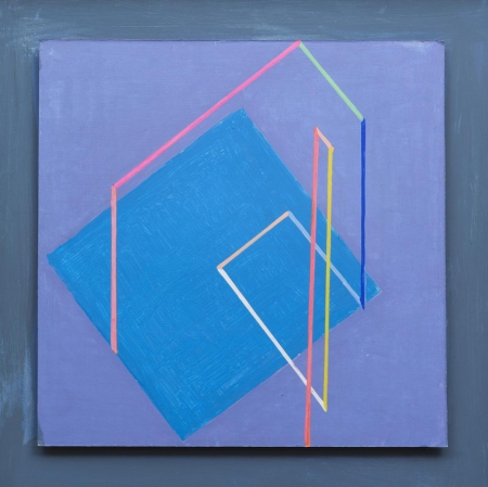 Henryk Stażewski "Navy blue, purple", 1984, acrylic painting, Collection of Muzeum Sztuki in Łódź