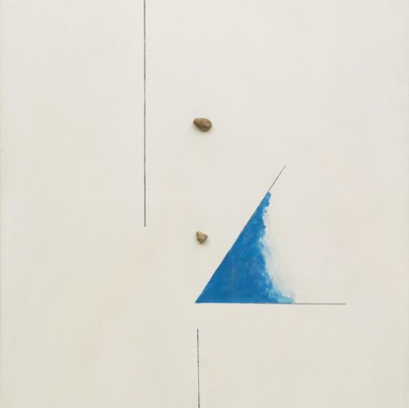 Koji Kamoji "The Sky in the Middle", 1980, assemblage, oil painting, Collection of Muzeum Sztuki in Łódź