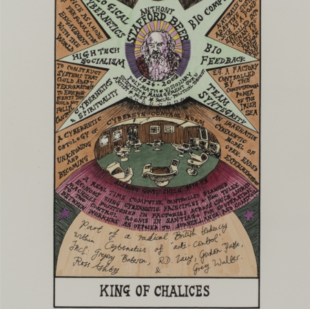 Suzanne Treister, "HEXEN 2.0/Tarot/King of Chalices – Stafford Beer", 2009-2011, collection of  Muzeum Sztuki, Łódź  