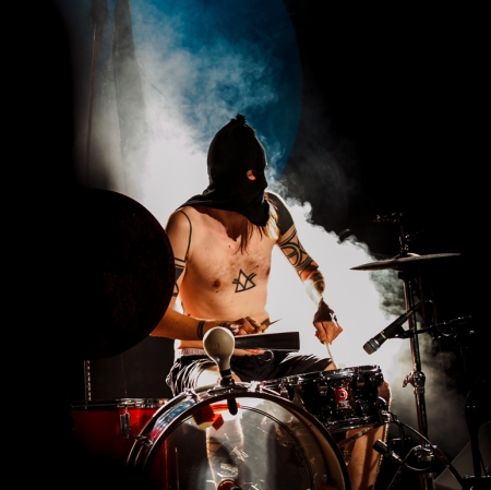 A person playing an instrument