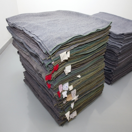 Artwork, two piles of fabric