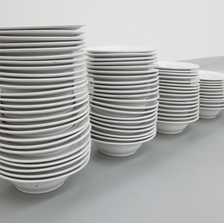 Artwork, piles of plates