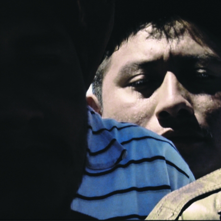 Photo of an artwork, close up on faces