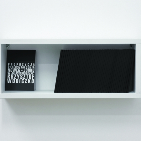 Shelf with Krzysztof Wodiczko's books