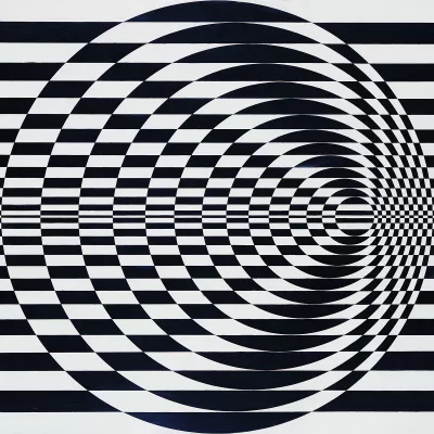 MS-SN-M-1356 Bridget Riley, Koło przyspieszenia, 1961; ol