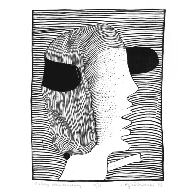 Black and white linocut 