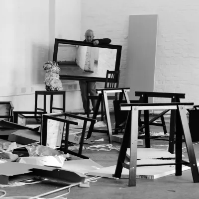 Stuart Brisley, DRAWN, 2014; performance, March 2-5, 2016; photo: Maya Balcioglu