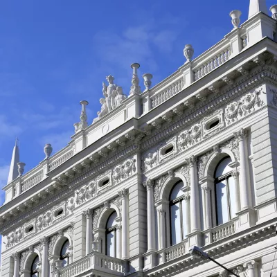 Facade of the building