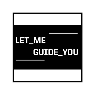 na czarnym tle białe litery: let me guide you