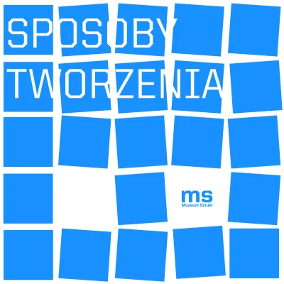 napis SPOSOBY TWORZENIA na tle niebieskich kwadratów