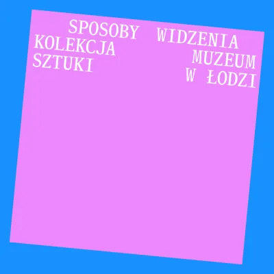 Przechylony w prawo różowy kwadrat na niebieskim tle